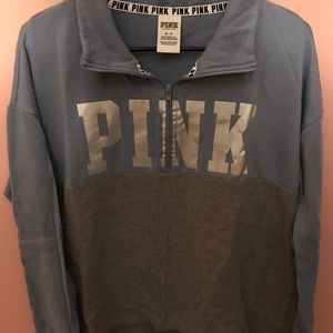 VS PINK half-zip pullover